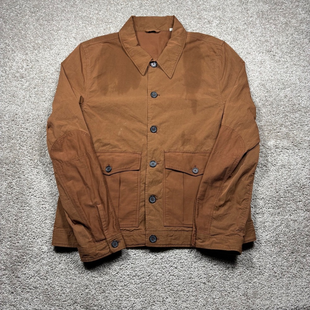 Billy Reid Mens Combo Cord Rust Orange Shirt Jacket Made in Italy Size Large L